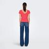 Women's Lennie Red Lace Neckline Short Sleeve Top ONLY