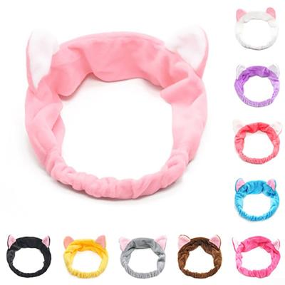 Měkká čelenka pro ženy a dívky s rozkošnými kočičími ušima ideální do lázní a na líčení