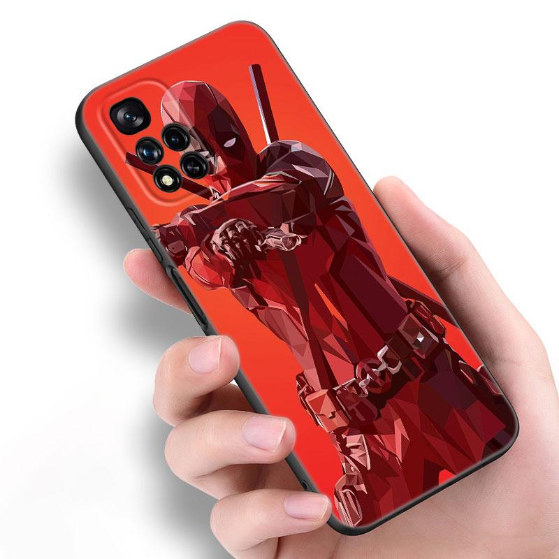 

Крутой черный силиконовый чехол Deadpool для телефона Xiaomi POCO X3 X4 NFC F5 M3 M4 M6 X5 X6 Pro F3 F4 GT 5G C55 C65 M5 POCO C65