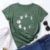 Space Secret Print Loose Round Neck Short Sleeved Pure Cotton Women's T-shirts