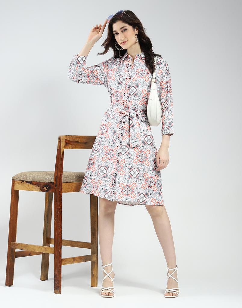 MONTE CARLO Damen-Tunikhemd mit bedrucktem Kragen