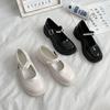 Fashion Women Leather Shoes British Style Classic Mary Janes Round Toe Platform Square Middle Heels Thick Soled Loafers Shoes Plus Size