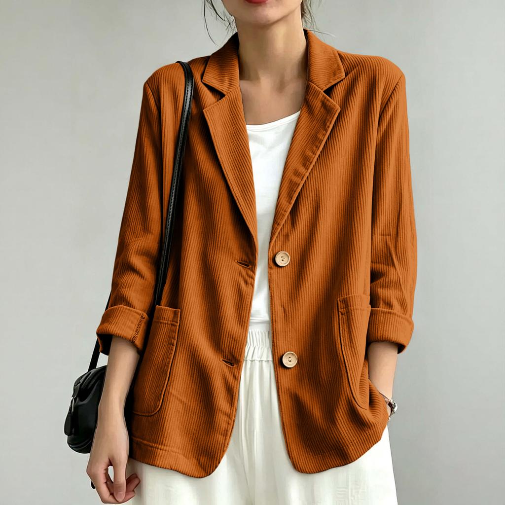 Dames Corduroy - Vintage Casual Jas voor Herfst en Winter, Veelzijdig Elegante Bovenkleding