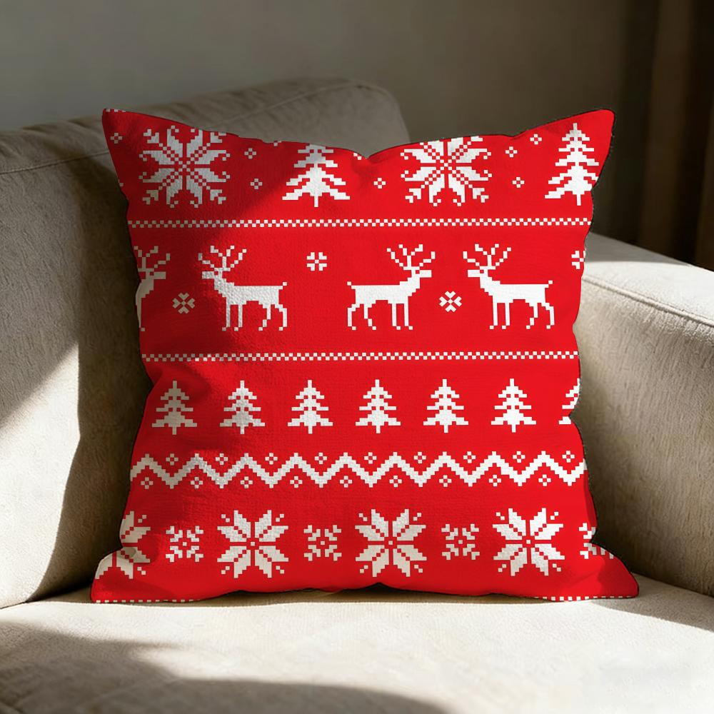 Reindeer Cute Pillow Case Pillowcase, Double-Sided Printed, Sofa Cushion, Bedroom Headboard Pillow