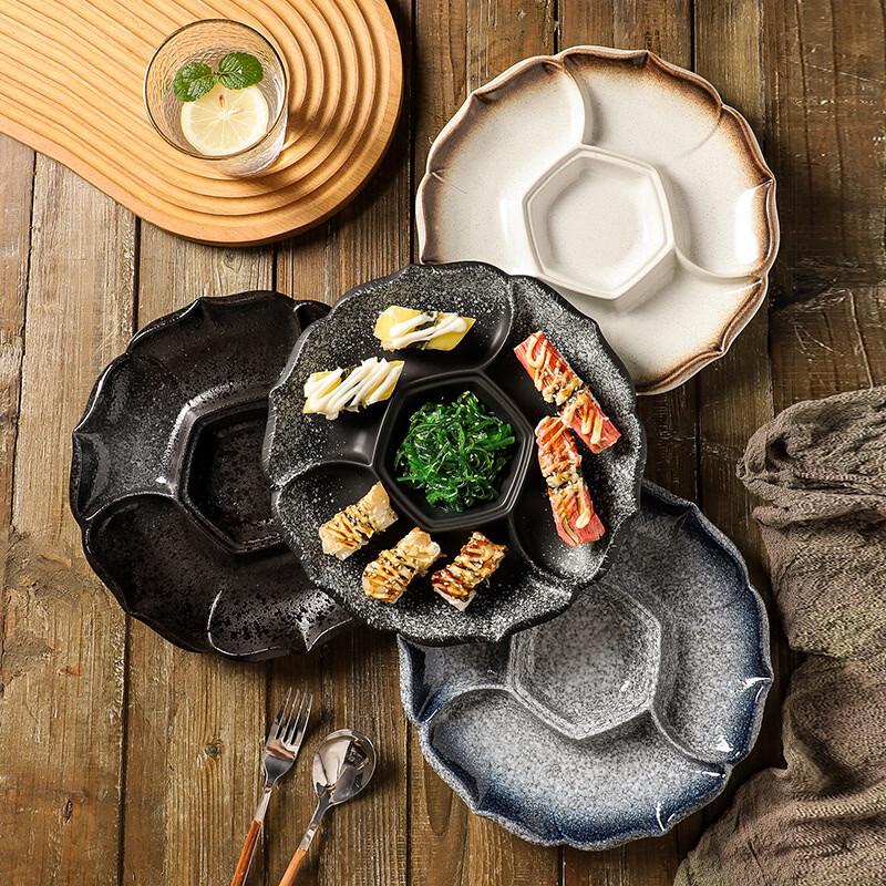 Deou Sternenmuster Japanische Keramik Vierfache Servierplatte