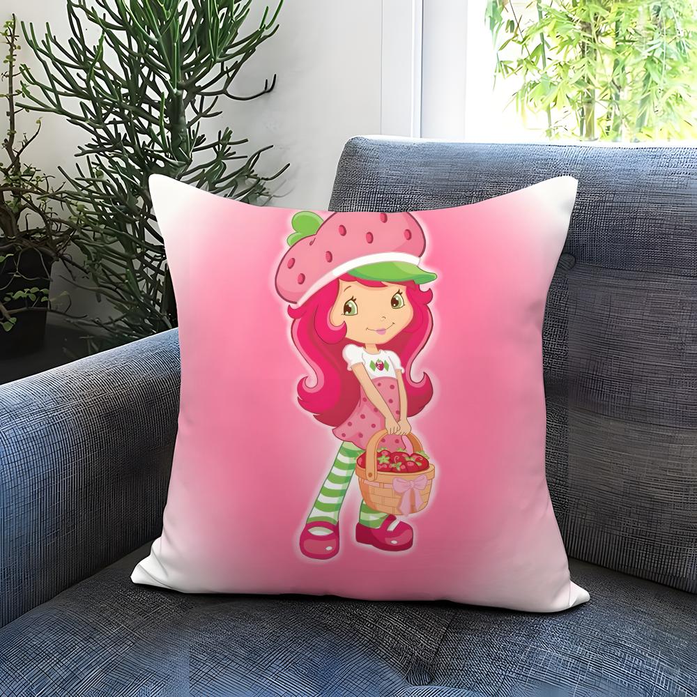 Hot S-SStrawberry Shortcake Cushion Cover Comfortable Reversible Pillow Cover Ideal for Car Sofa Bedroom & Beyond