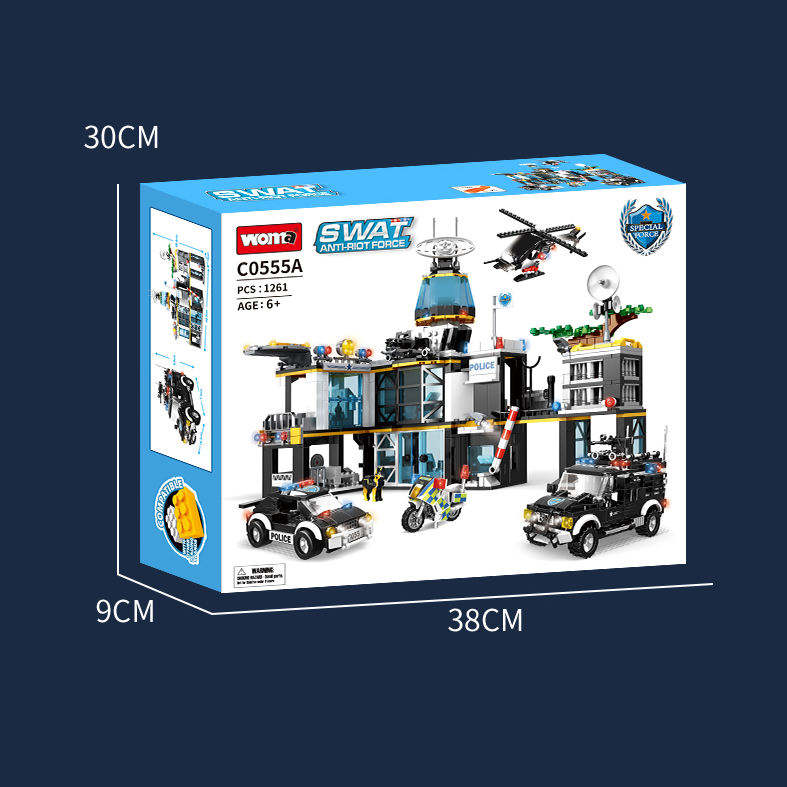 WOMA TOYS C0555A SWAT Police Headquarters Station City Vehicles Car Military Army Building Block Set Toy