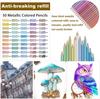 Metallic Colored Metallic Professional Soft Core Colored Pencil Ideal for Coloring and for and Artists Pencils, 72-Color Set, Colors, Oil-Based, Set,