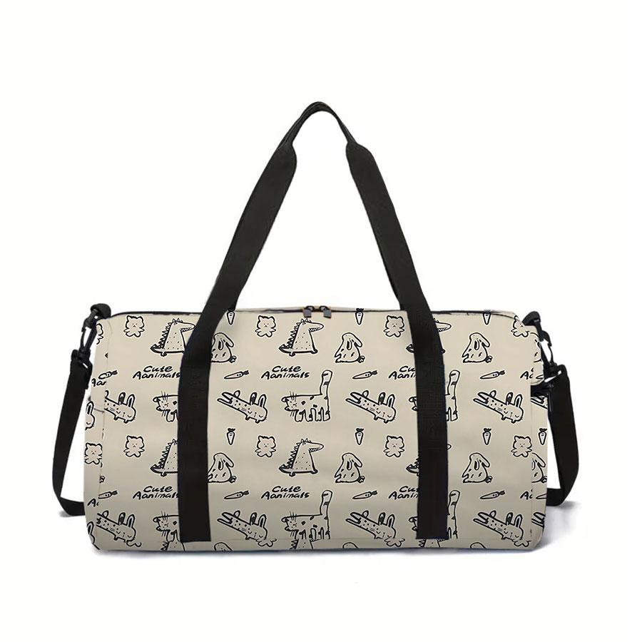 Dinosaur Pattern Large Capacity Luggage Bag for Boy/Girl Best Gift 2D Cartoon Travel Duffels Outdoor Fitness Bag for Children