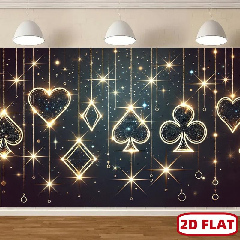 One two-dimensional plane a poker card background banner background decoration family outdoor party decoration