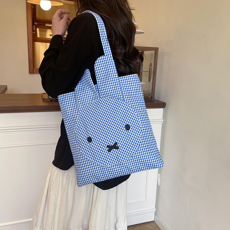 2025 new rabbit canvas bag summer shoulder messenger bag women's versatile commuter handbag fashion versatile bag