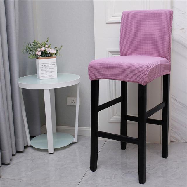 

Waterproof Bar Chair Case Short Back Stretchy Chair Cases Removable Washable Design Anti -Scratch Anti -Dirty Home Decor Seat Cushion Protectors 1 Piece розовый