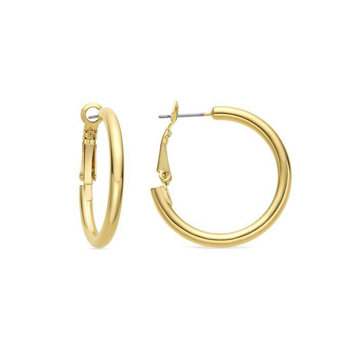 Boucles d'oreilles - LUXENTER - Sadro - Or jaune 18k - Diam. 30 mm - Zirconium
