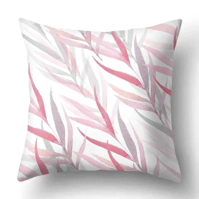 Watercolor Plant Leaf Print Pillow Cover Home Decoration Living Room Sofa Cushion Cover Bedroom Room Decoration 45x45cm