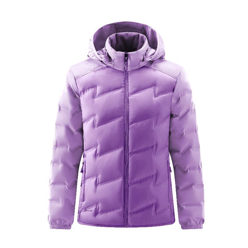 Men's & Women's Thickened Color Block Hooded Down Jacket - Autumn/Winter Outdoor Warm Outerwear