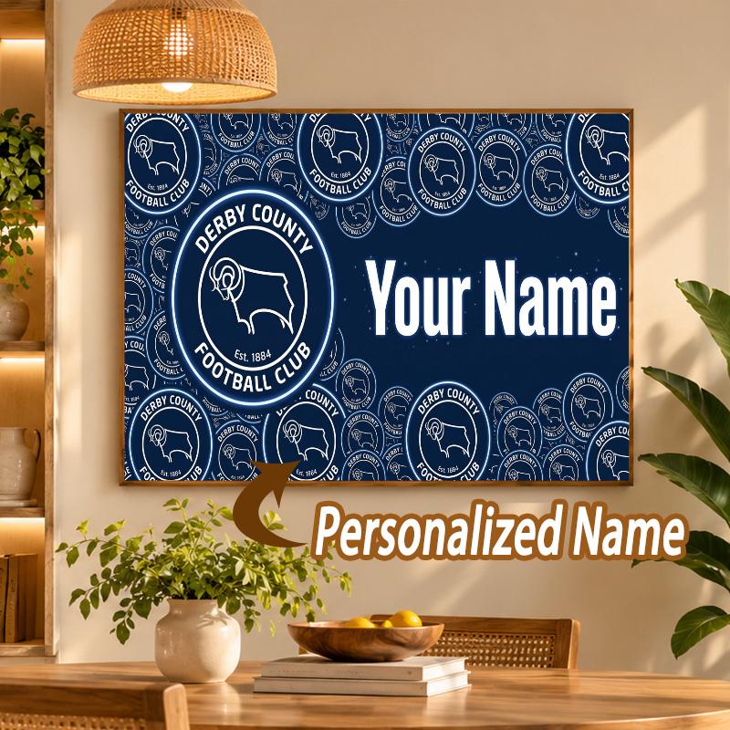 Custom Name Derby County 5D Diamond Painting Personalized Full Drill Diamond Art Kit Gift