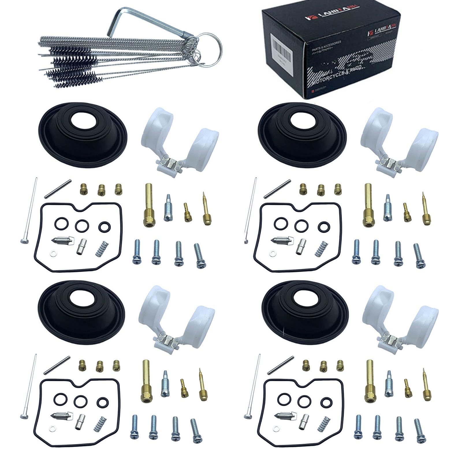 

ЛендТанк: 4 комплекта 1989-1995 KPS Zephyr 400 Мотоцикл Keihin CVK Комплект для ремонта карбюратора Вакуумная диафрагма и поплавок
