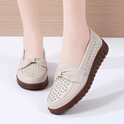 Women's Summer Classic Comfort Penny Loafers Casual Cut Out Slip-On Lightweight Walking Flats Hollow Driving Work Business Mocs Boat Shoes for Women