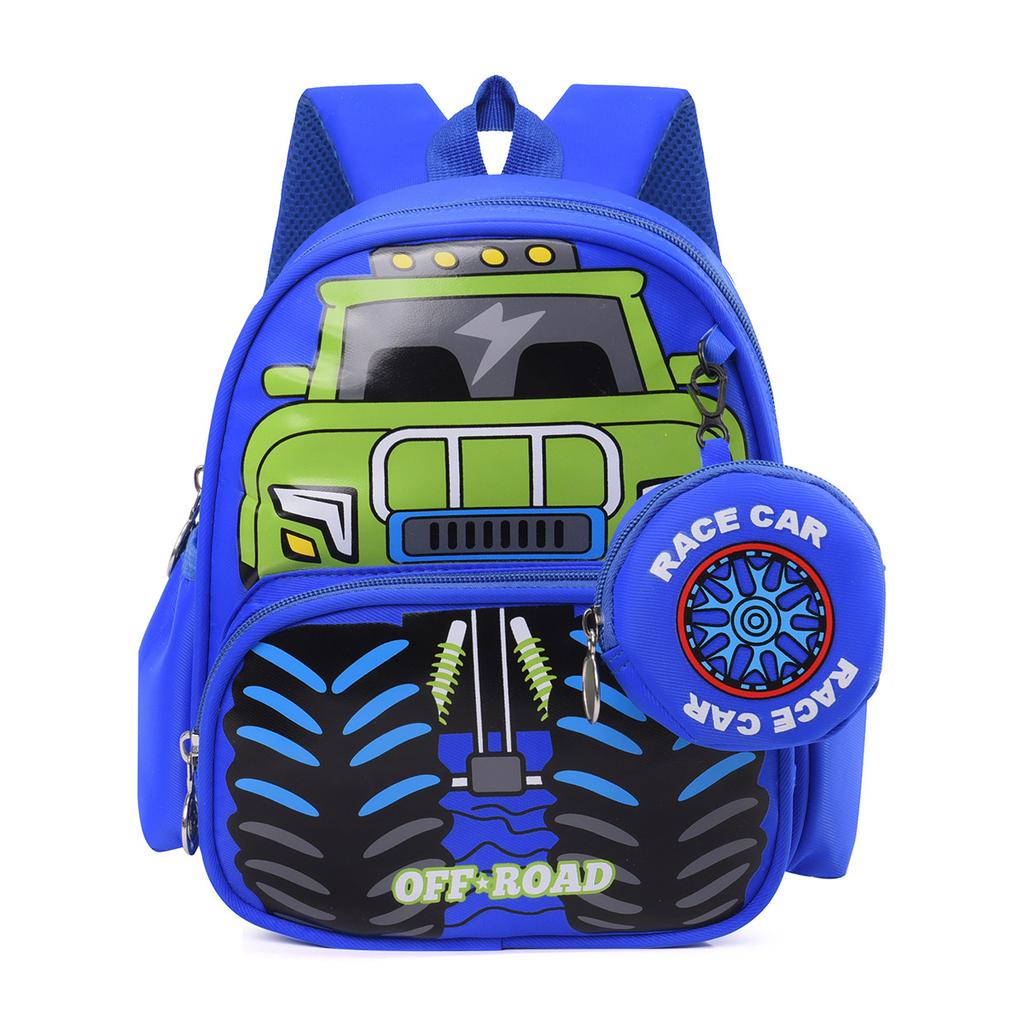 Kids Backpack Boys Girls Kindergarten Cartoon Car Lightweight Cute Student Bookbag