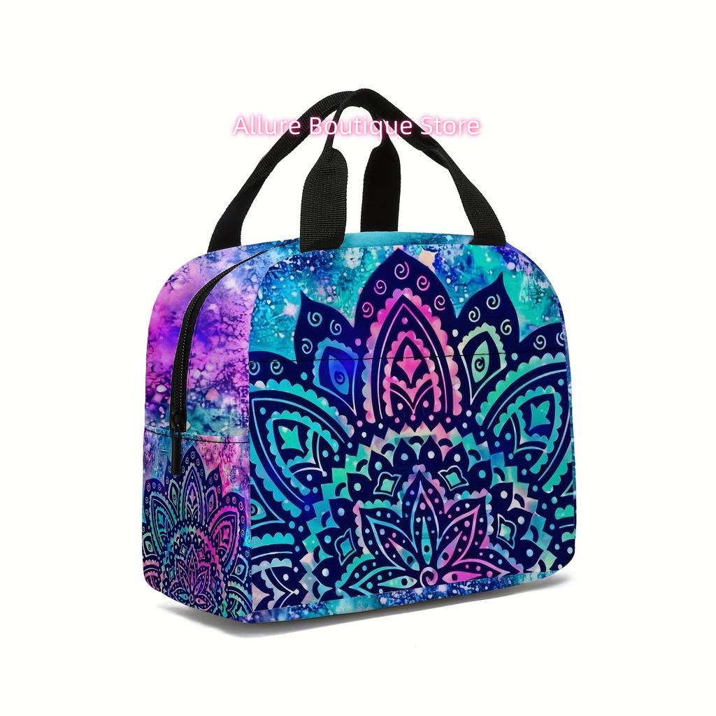 Mandala Lunch Bags, Insulated Tote Bag , Portable Tote Ice Bags, Multi-Purpose Lunch , Insulated for M
