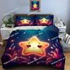 3D Cute Cartoon Stars Bedding Set Printed Single Comforter Quilt Bed Cover Duvet Cover Pillow Case 3 Pieces Sets Kids Adult Size