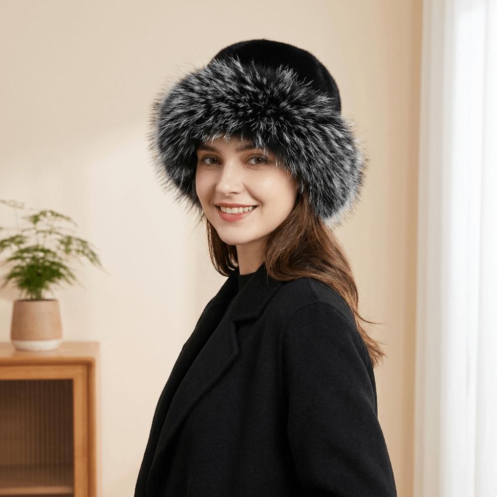 Warm Mink Fur Fisherman Hat Korean Style Fluffy Warm Hat Simple Plush Bucket Hat Ski