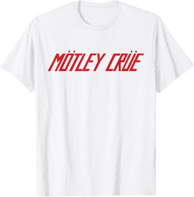 Mötley Crüe – Camiseta Blanca con Logo Desgastado