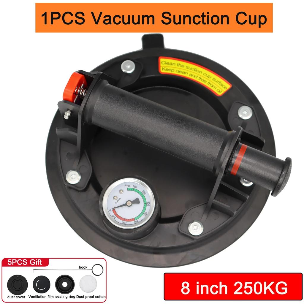 Heavy duty 8 inch vacuum suction cup, powerful glass regulator for granite and glass window replacement