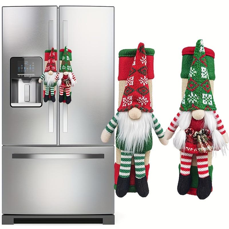 2pcs Christmas Refrigerator Door Handle Cover - Christmas Handle Protector for Kitchen Appliances and Microwave Decoration