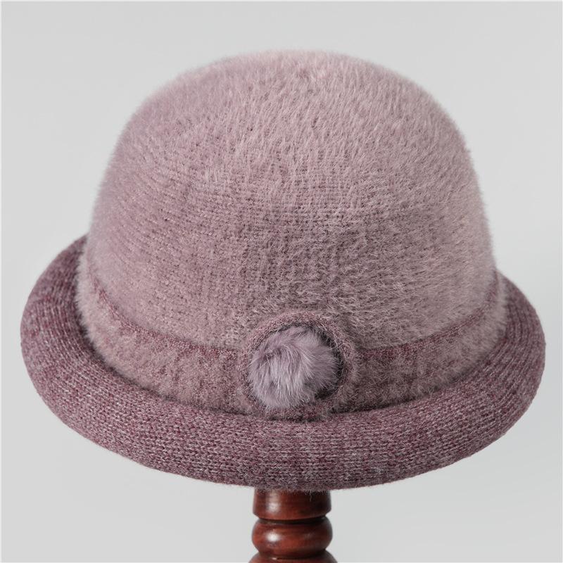 

Осенне-зимняя шапка женская теплая шляпа-ведро плюшевая шерстяная шапка хлопковая шапка M（56-58cm）