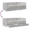 Daybed with Drawers Without Mattress Concrete Gray 90 x 190 cm