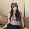 2022 Summer Women's Slim Fit Korean Bear Print Short Sleeve T-Shirt