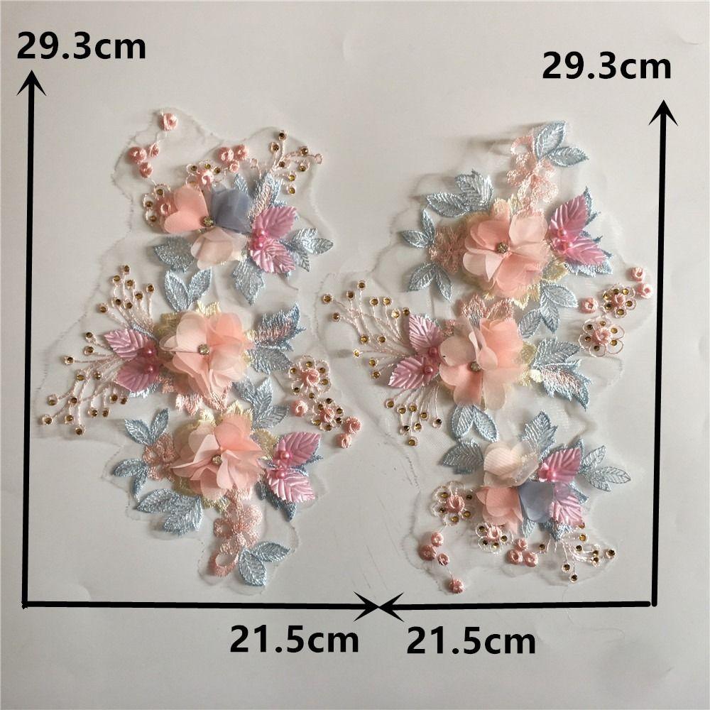 Exquisite 3D Flowers Imitation Patch DIY Lace Collar Embroidery Patch Clothes Applique Accessories Sewing Trim Decoration