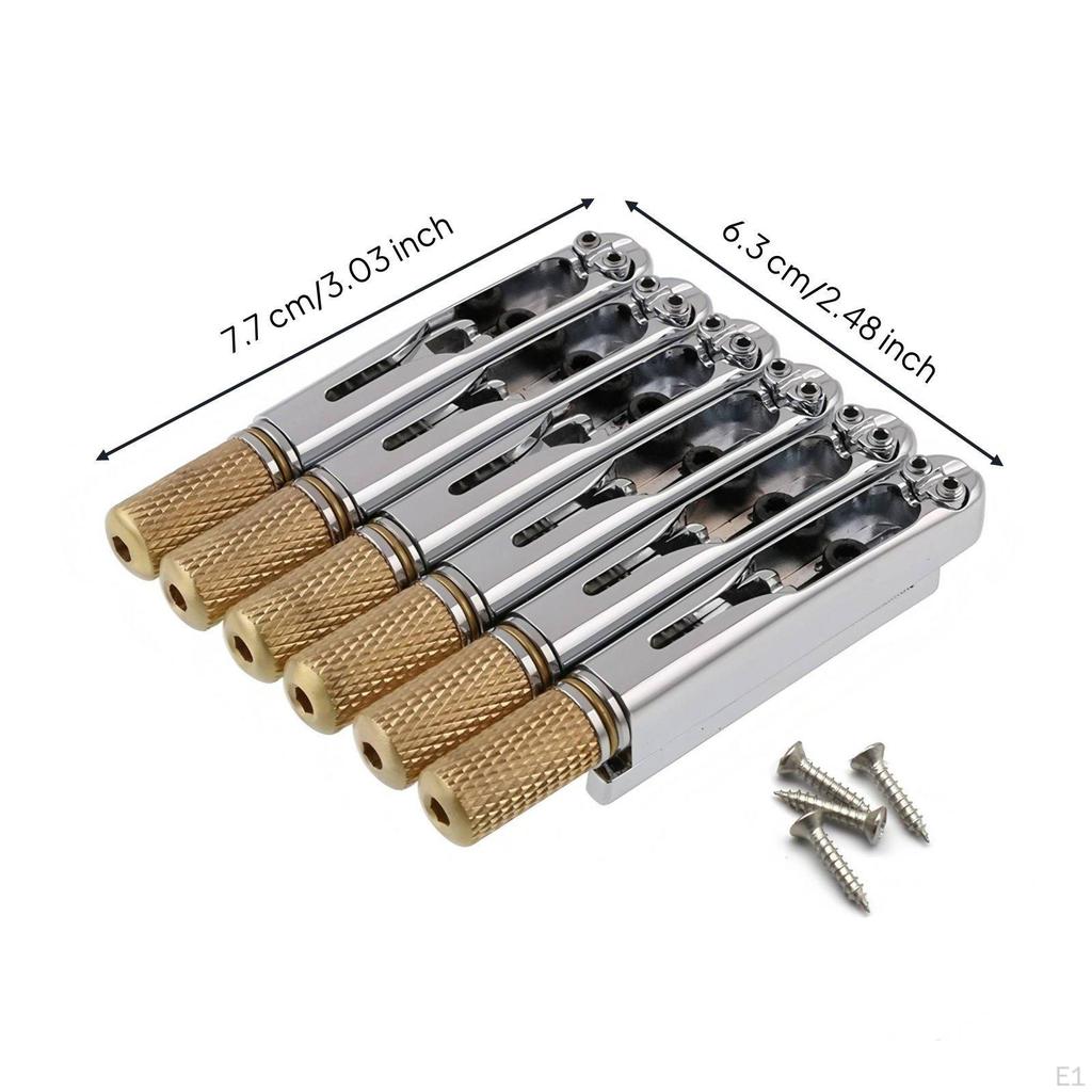 SixString Guitar Bridge Tailpiece StringThrough Electric Intonation Music Accessory