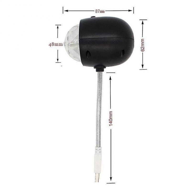 Usb Disco Ball Lamp, Rotating Rgb Colored Led Stage Lighting Party Bulb With 3w Book Light, Usb Pow