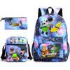 Large Capacity Schoolbag with Shoulder Strap; Student Three-piece Pencil Case Set
