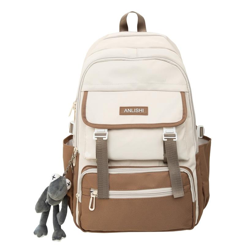 

Schoolbag for Girls and Boys with Large Capacity High School Students with Lightweight Spine Protection With pendant
