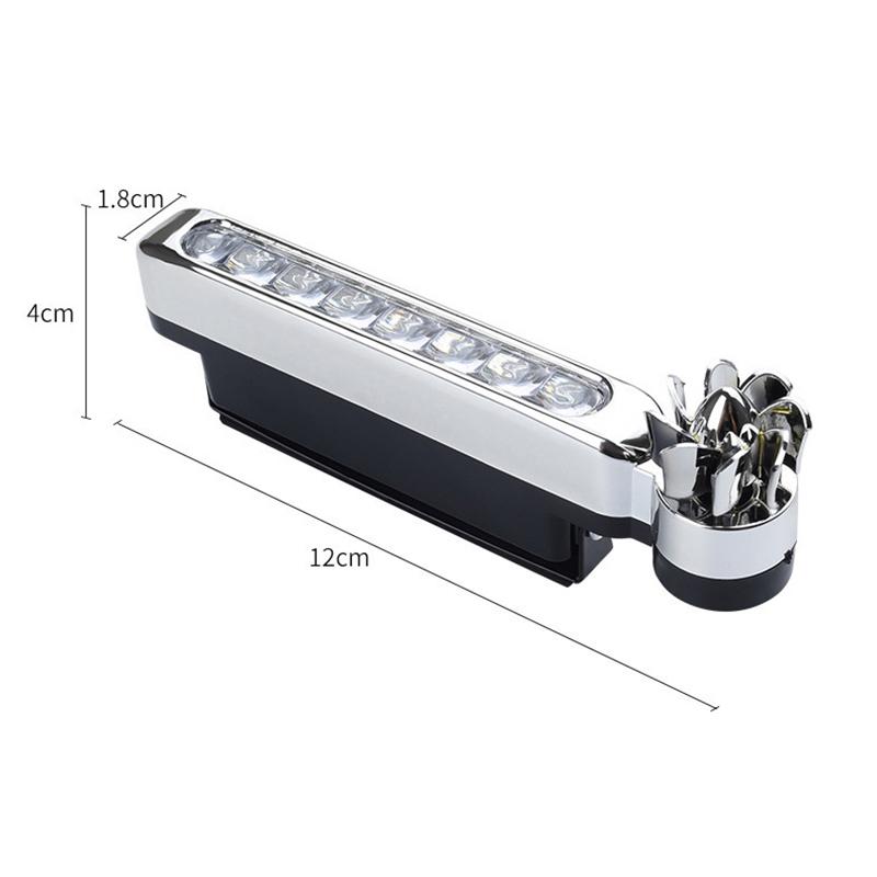 1Pc Car Led Daytime Headlight With Wind Powered Fan Floodlights Auxiliary Lighting Motorcycle Lamp For Modification