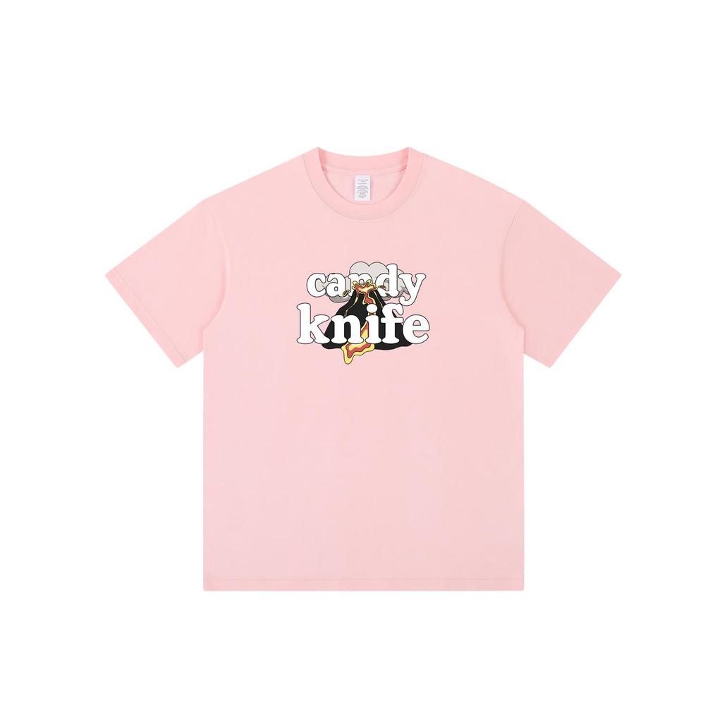 Unisex Volcanic Eruption Print Cotton Short Sleeve T-shirt