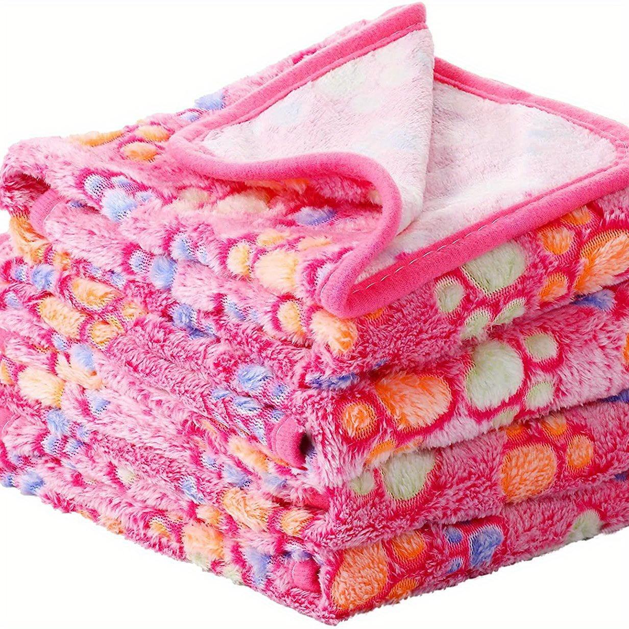 

Затишна та мила ковдра для домашніх тварин - тепла ковдра з коралового флісу з чарівними відбитками лап для зими XL рожевий