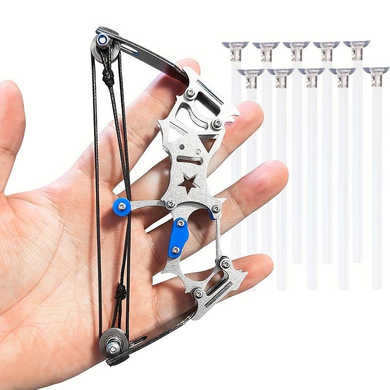 5.5inch Mini Archery Bow Set Left and Right Universal Mini Bow Metal Material Outdoor Shooting Practice Archery Entertainment Fun