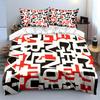 Modern Abstract Letter Print Bedding Set  Bedding set (1 duvet cover, 2 pillowcases, duvet not included)