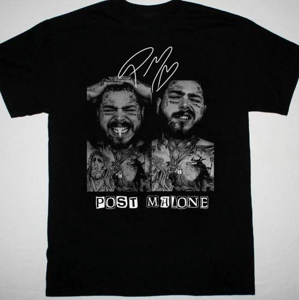 hot new Post Malone signature T-shirt black Unisex S-5Xl S