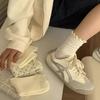 Women's Mid-Tube Solid Color Socks - Black & White, Korean Style, All-Match, Trendy for Spring and Autumn Sports.