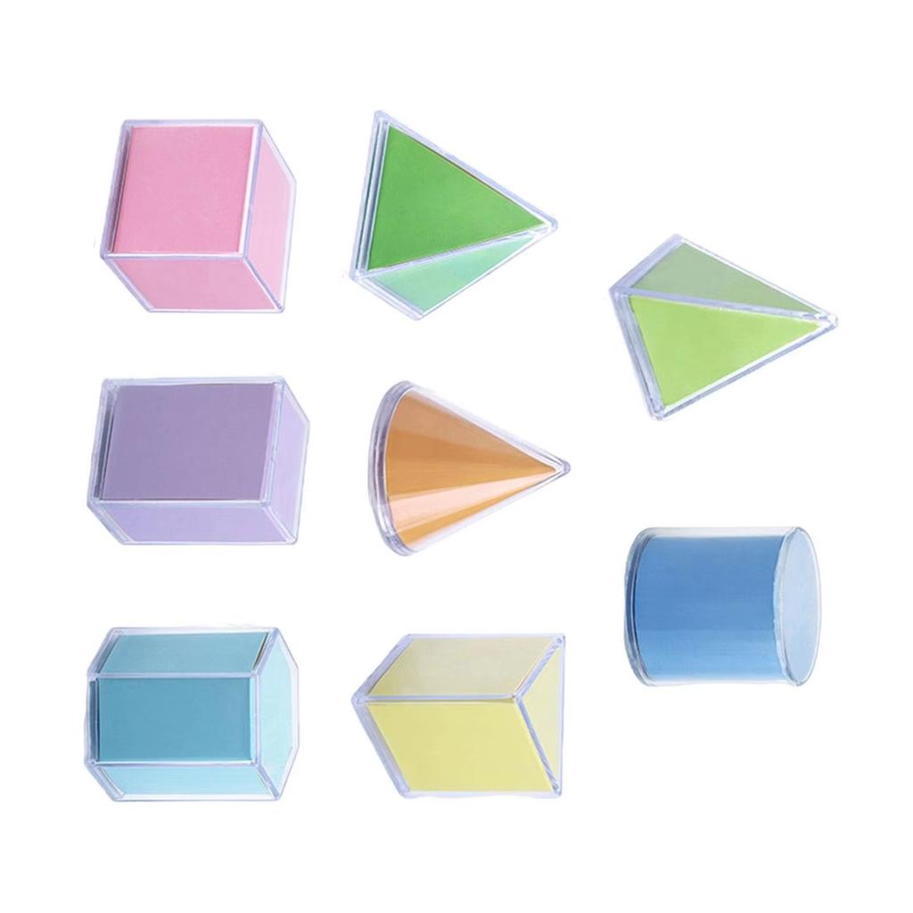 8 Transparent Geometric Building Blocks Montessori Toys Stacking Game Math Toys For Children Over 2 Years Old Baby Education Toy