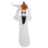 1.8m Halloween Inflatables Pumpkin Head White Ghost Inflatable Pumpkin Blow Up Ghost with LED for