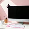 Rosa Schleifen Computer Monitor Dekoration, 2D Holzschleifen Dekorationen für Frauen, Mini Süße Computer Zubehör für Home Office Dekoration