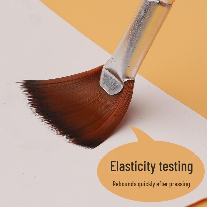 Nylon Hair Fan Brush Set for Gouache, Watercolor, Acrylic, and Oil Paint