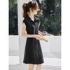 Women's Hepburn Style Polo V-Neck Knitted A-Line Dress