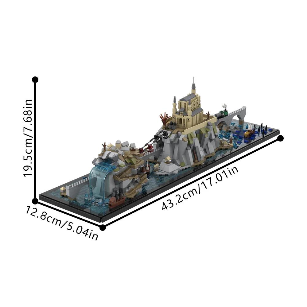 MOC Islands Architecture Bricks Model Isolated Island On the Sea Creative Building Blocks Assembly Toys Children Birthday Gifts